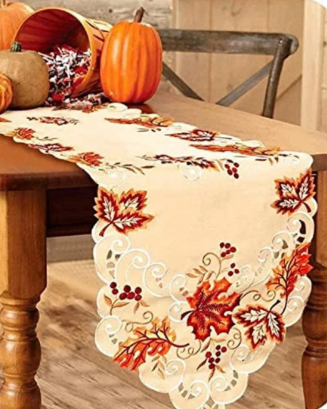 Thanksgiving Autumn Harvest Table Runner