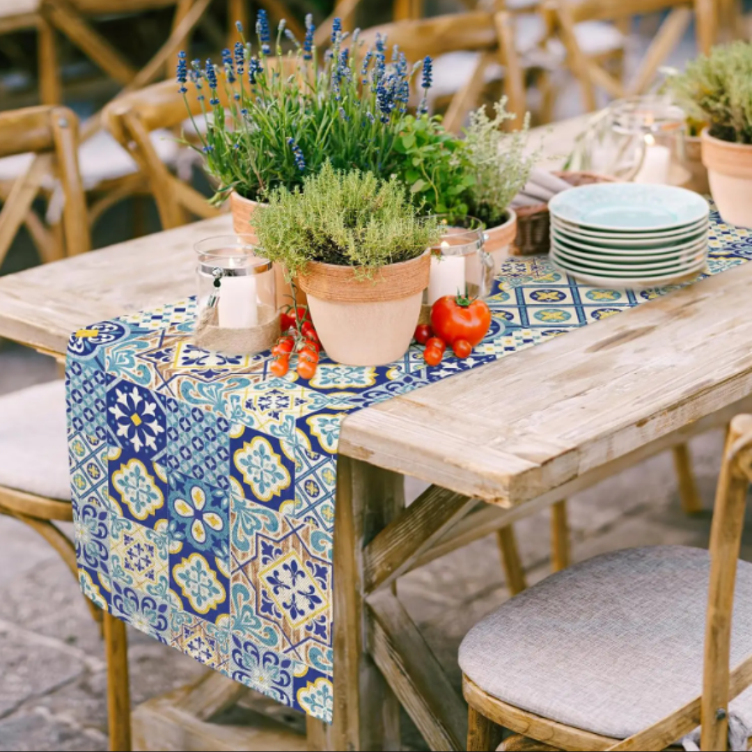 Alexia Greek Patchwork Table Runner