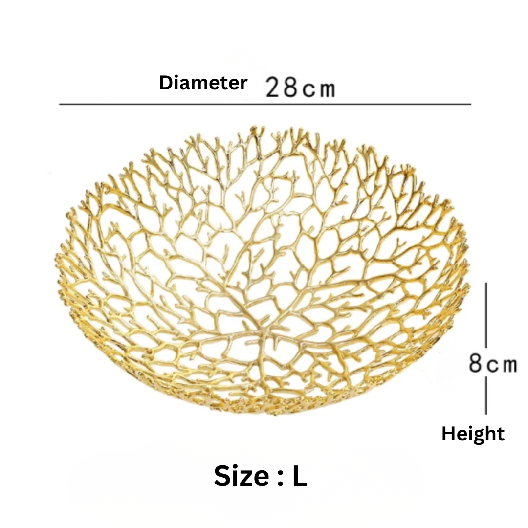 Gold Lattice Fruit Bowl
