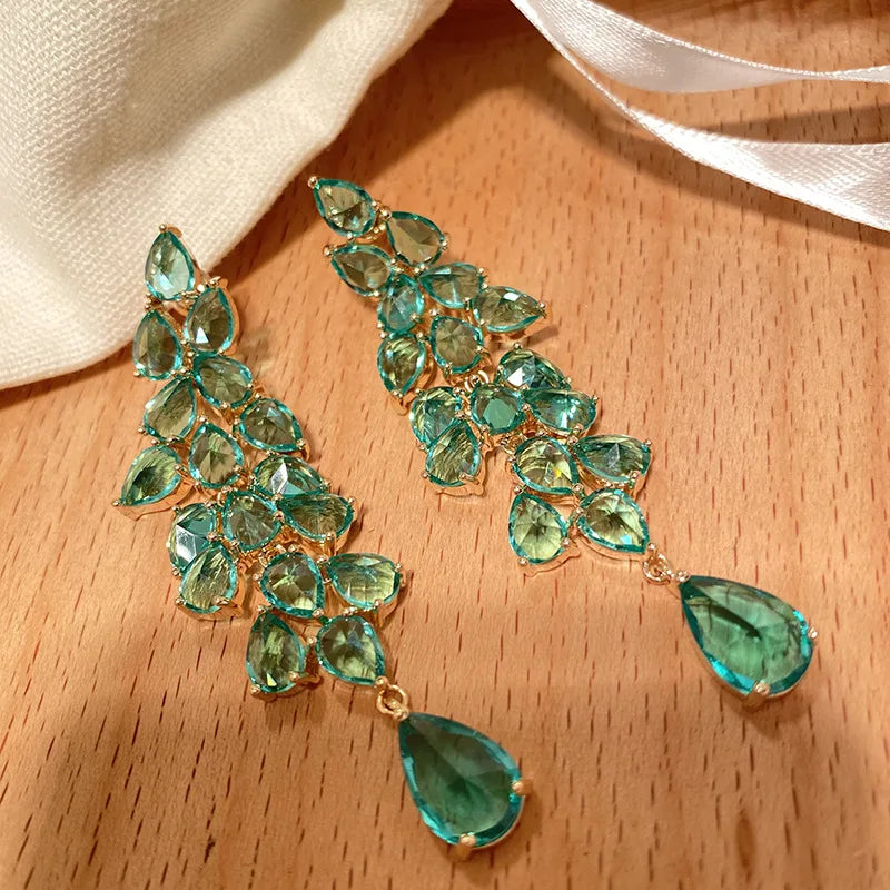 Alexa Aquamarine Chandelier Earrings