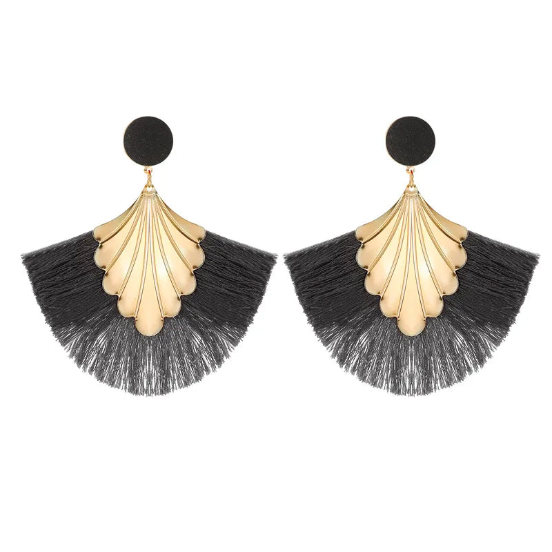 Tribal Fan Tassel Earrings