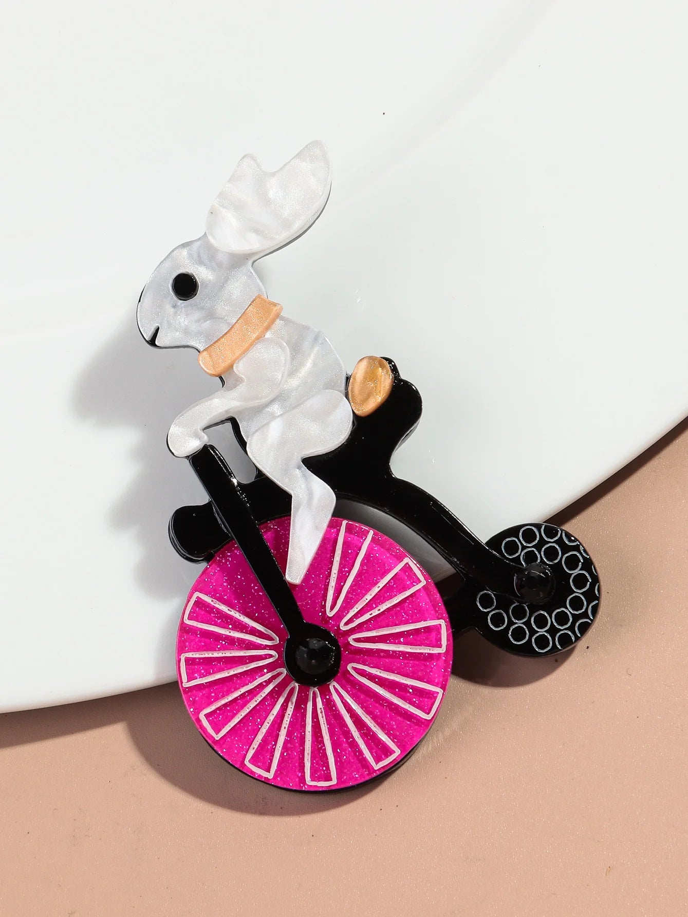 Bicycle Bunny Brooch
