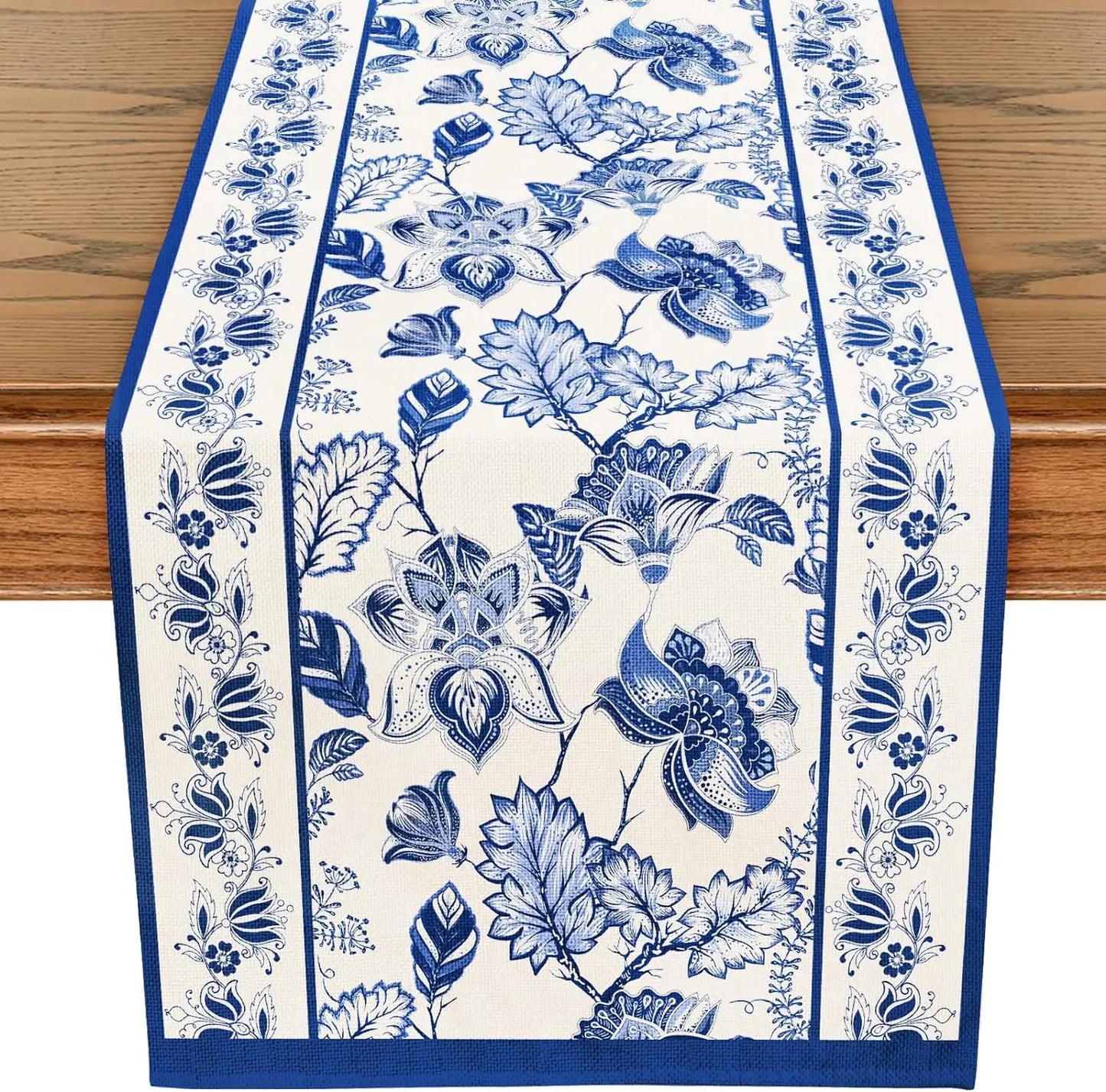 Blue Porcelain Design Table Runner