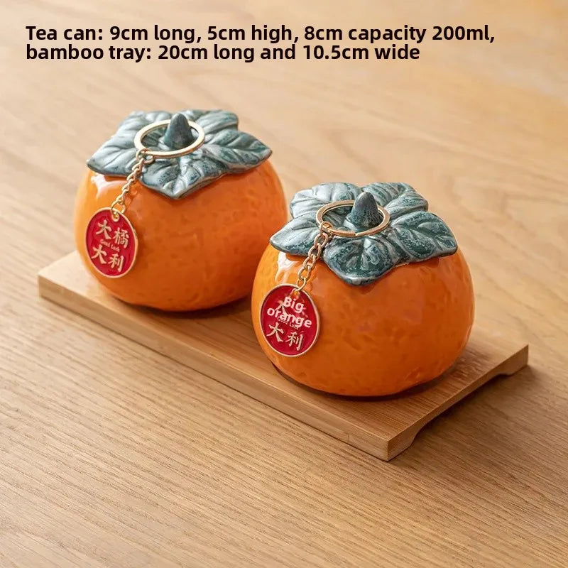 Mandarin Orange Ceramic Caddie