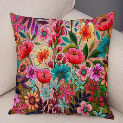 Secret Garden Cushion Cover - Flowers, Butterfliers, Dragonflies