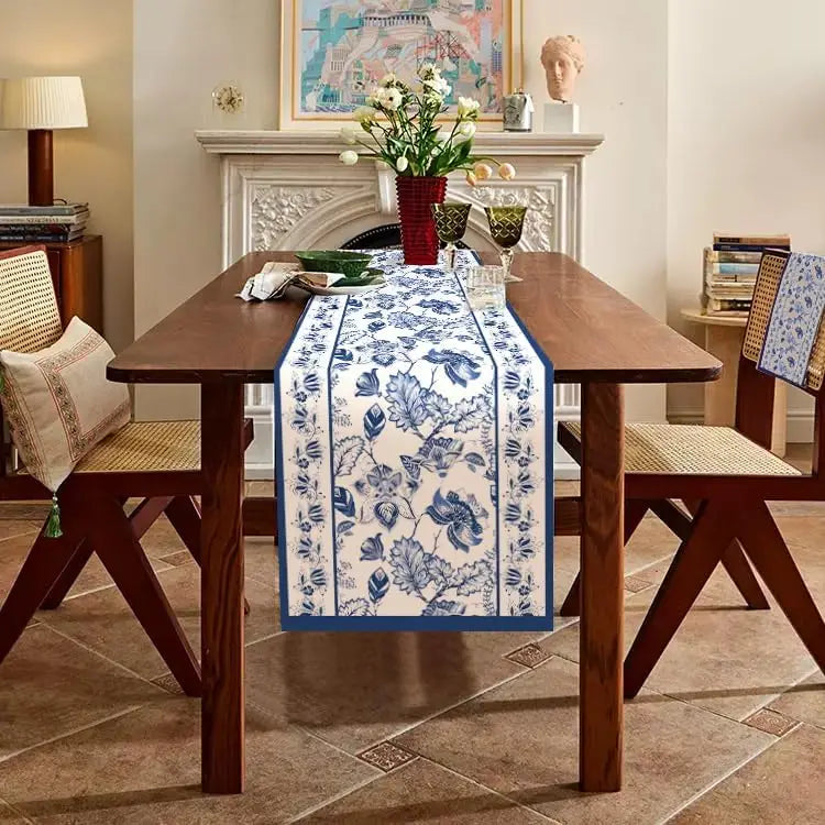Blue Porcelain Design Table Runner