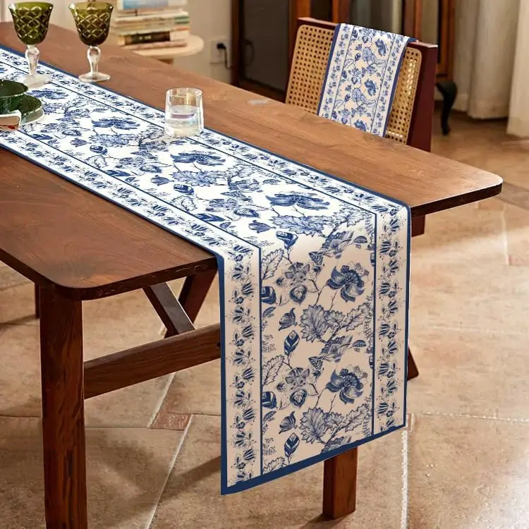 Blue Porcelain Design Table Runner