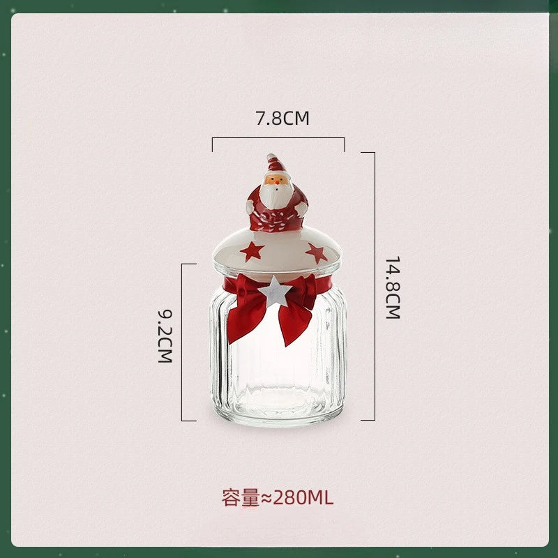 Christmas Glass Candy Jar