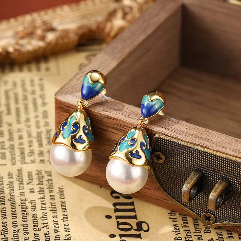 Ema Enamel Drop Earring