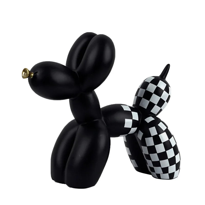 Checkboard Balloon Dog Figurine