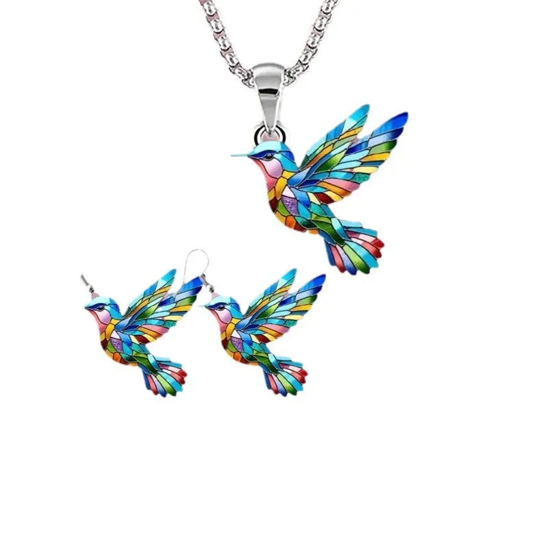 Love Birds Earrings Necklace Set