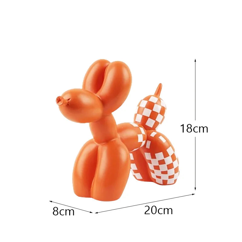 Checkboard Balloon Dog Figurine