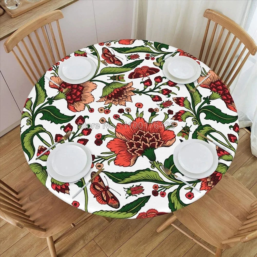 Paisley Floral Fitted Table Cloth (Round)
