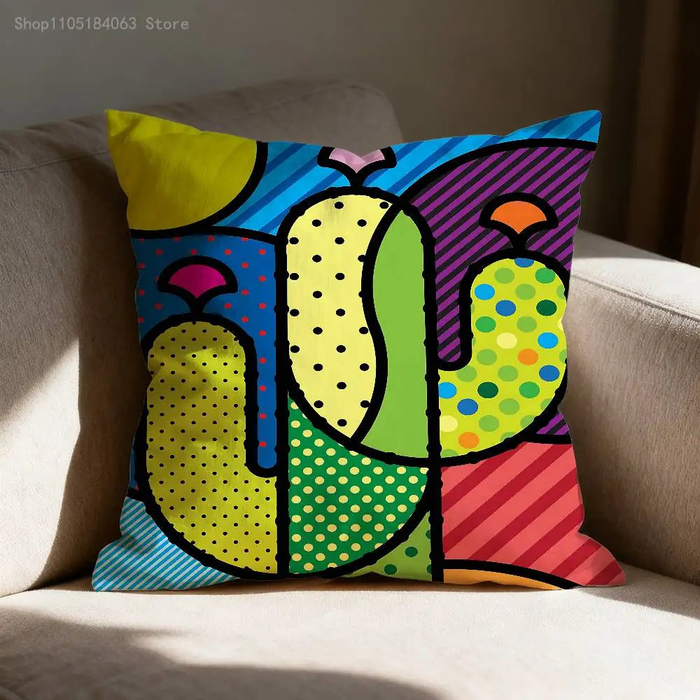 Happy Art Movement Cushion Cover