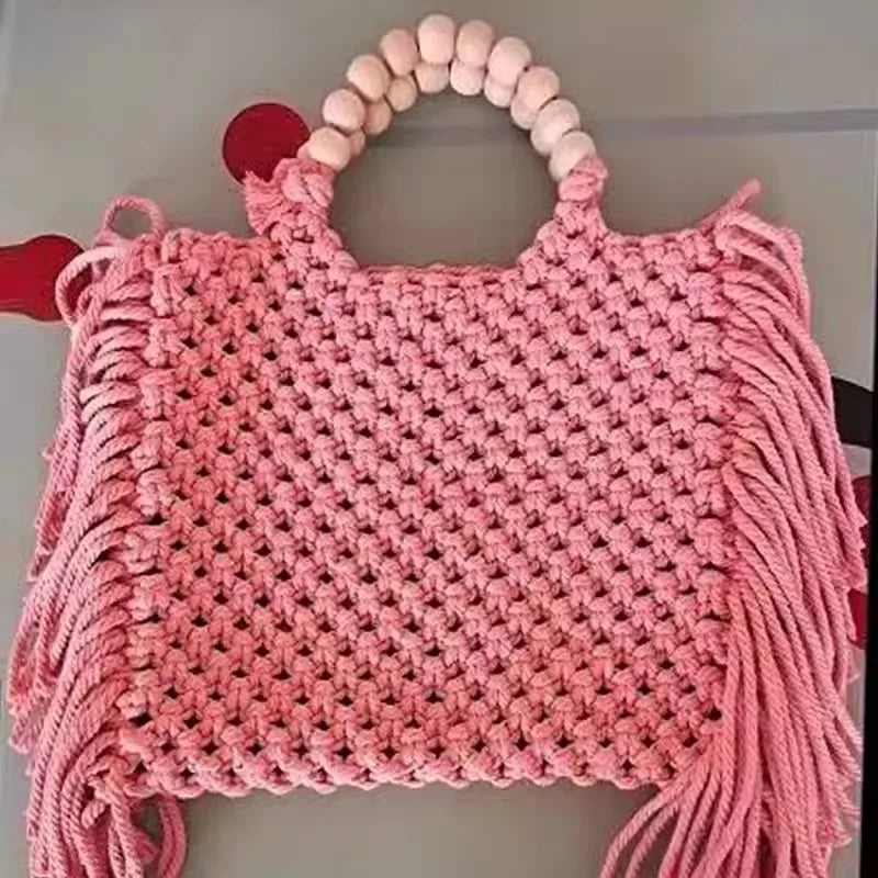 Candy Tassel Knit Bag