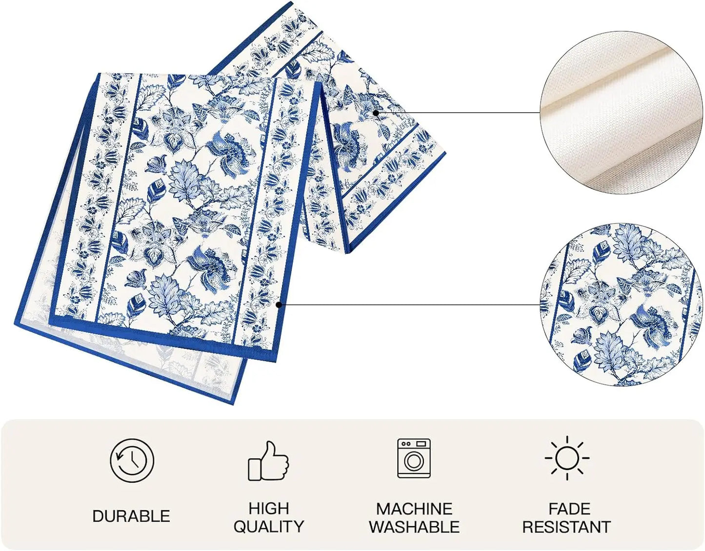 Blue Porcelain Design Table Runner
