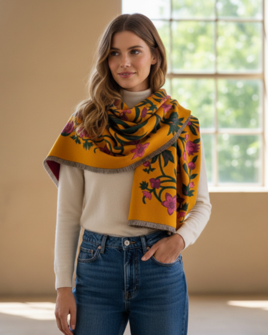 Coco Tassel Double-sided Shawl