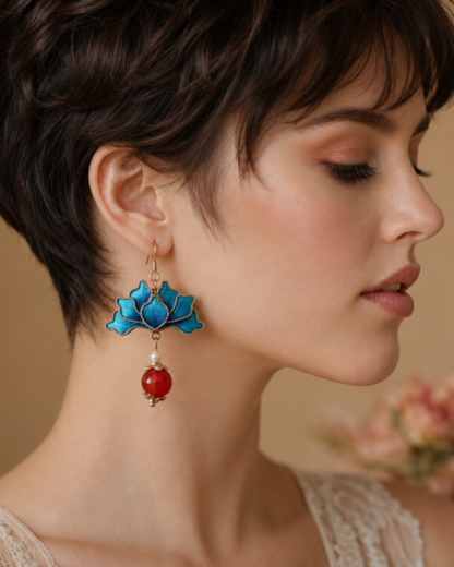 Silk Lotus Earrings