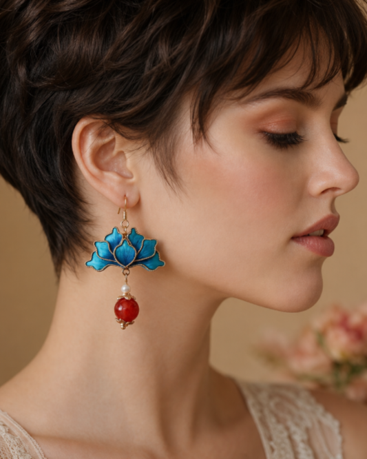 Silk Lotus Earrings