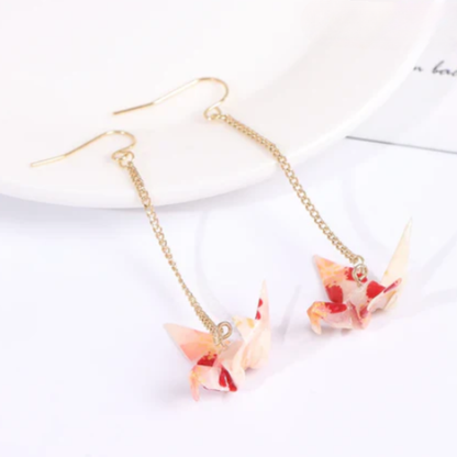 Japanese Origami Crane Earrings