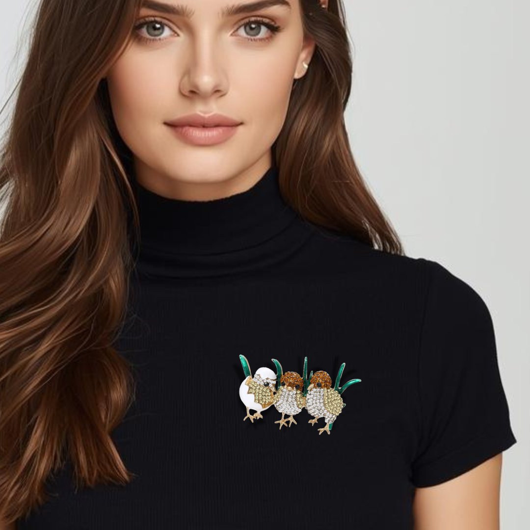 The 3 Little Chicks Brooch