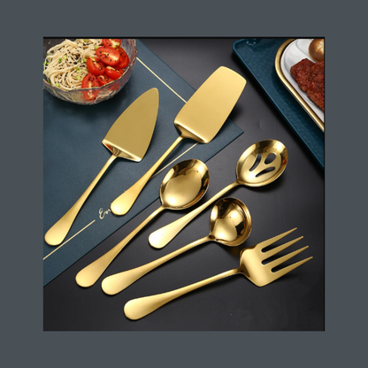 Gold and Silver Serving Cutlery