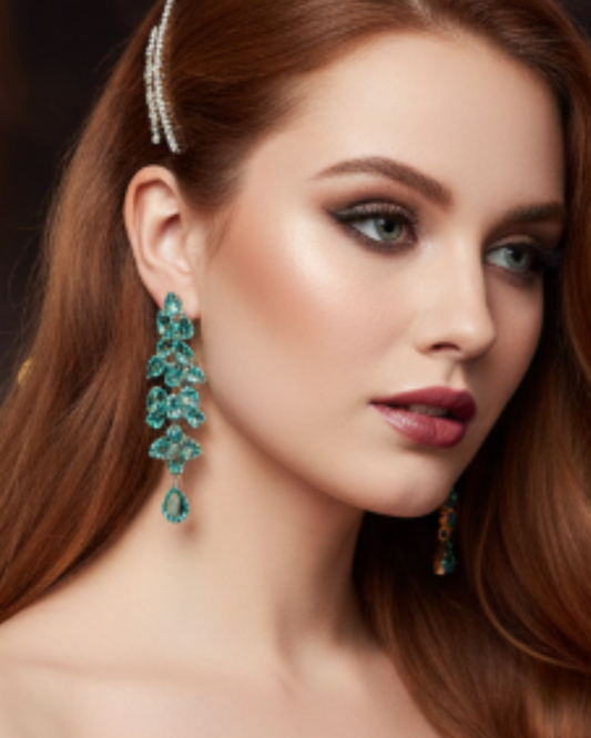Alexa Aquamarine Chandelier Earrings