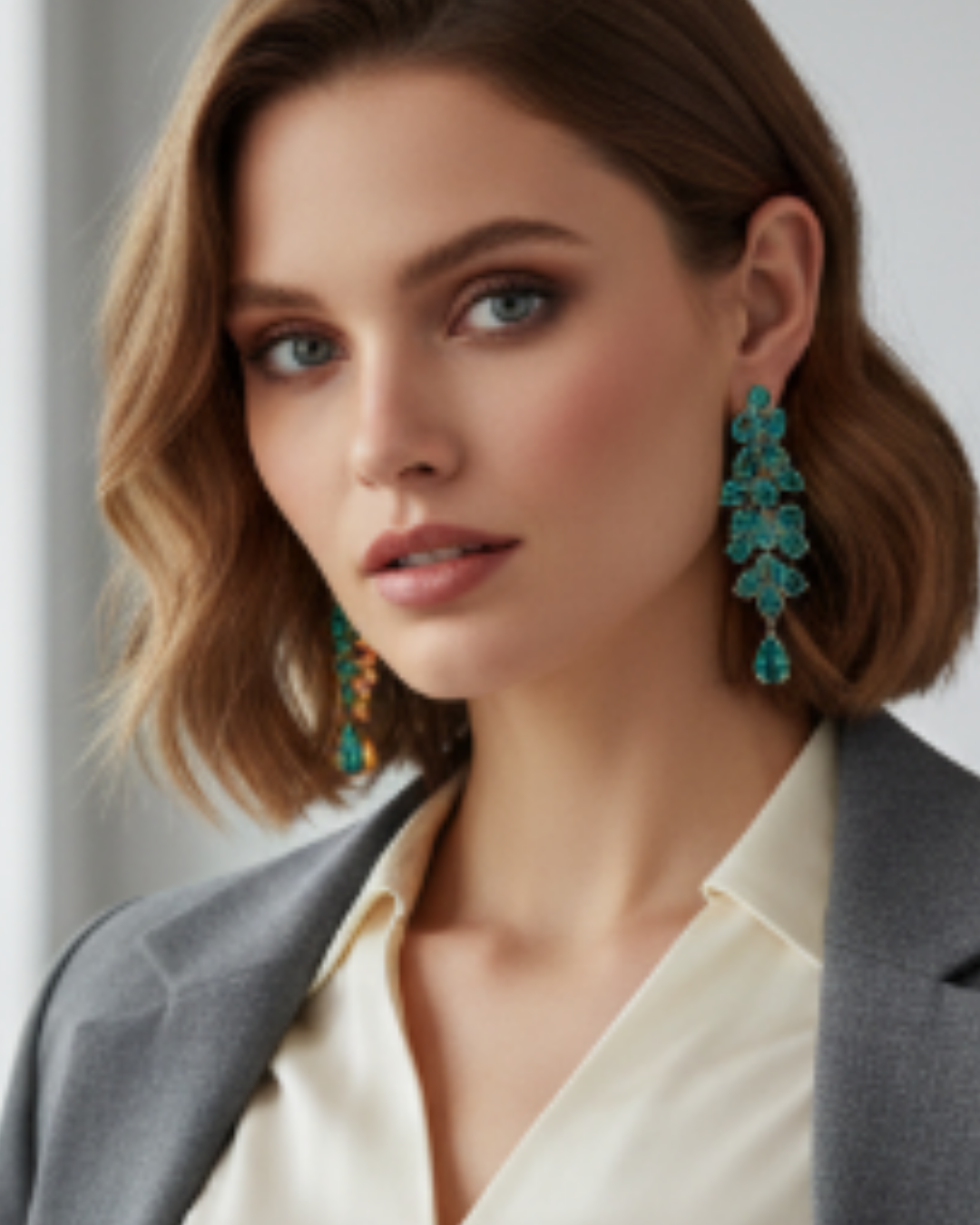 Alexa Aquamarine Chandelier Earrings
