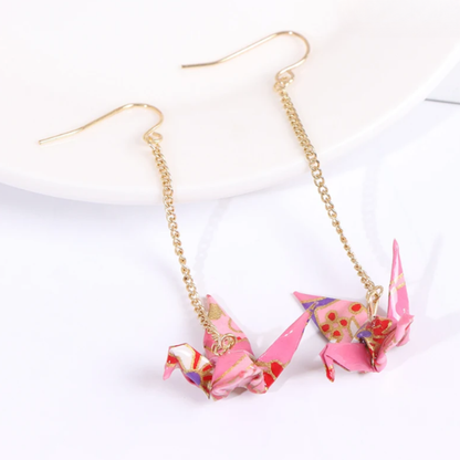 Japanese Origami Crane Earrings
