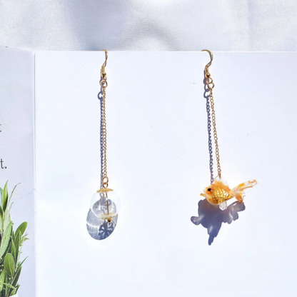 Bubbly Goldfish Earrings