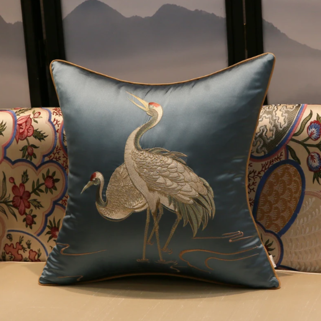 Longevity Crane Cushion Cover