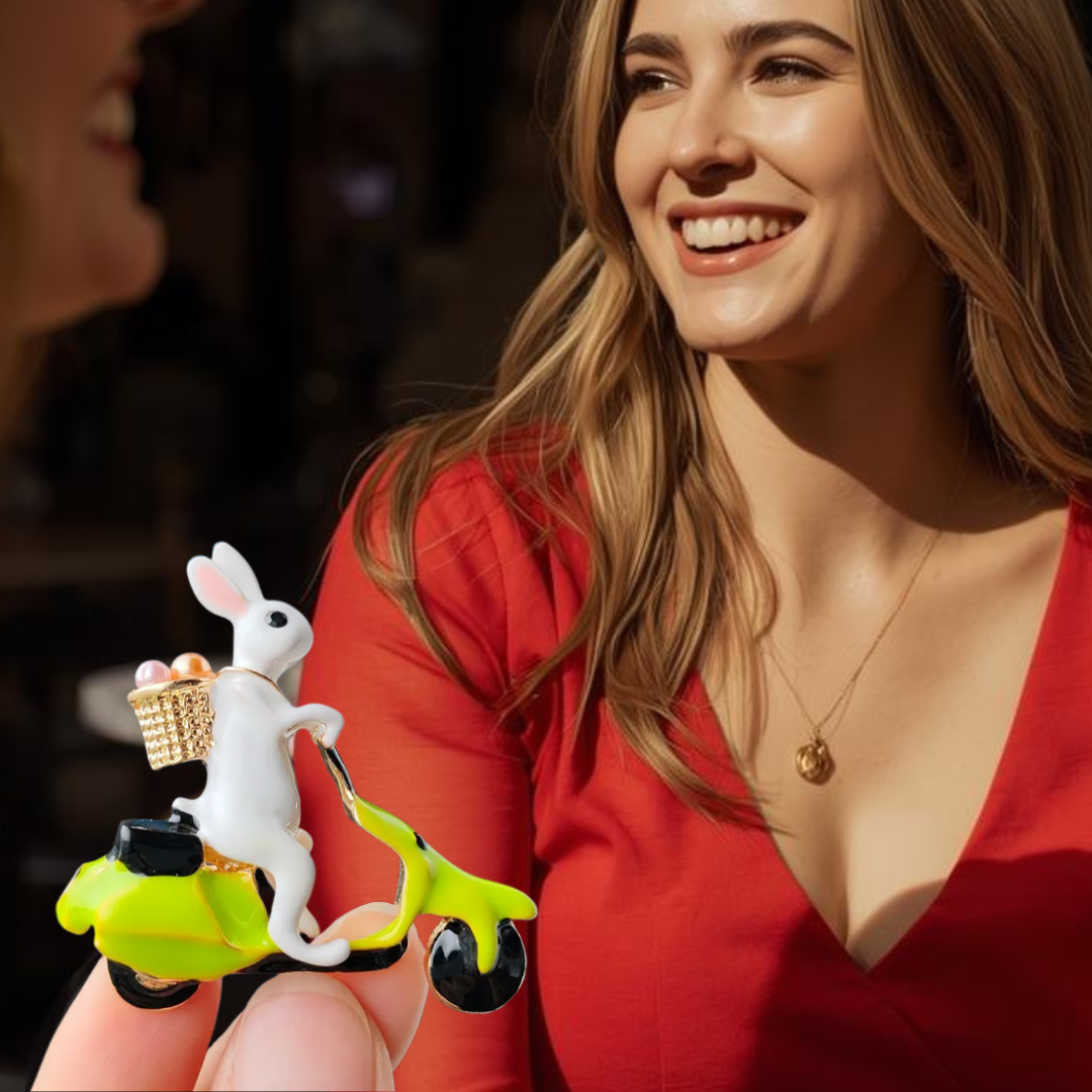 Vespa Easter Bunny Brooch