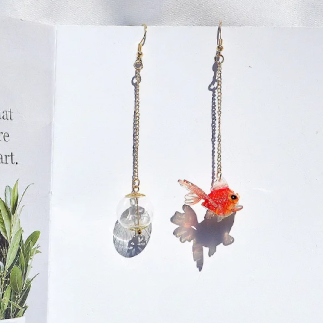 Bubbly Goldfish Earrings
