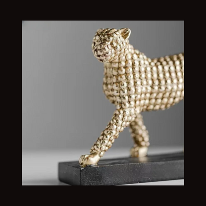 Gold Leopard Statue