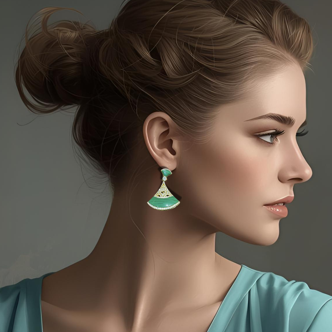 Aurelia Jade Fan Earrings