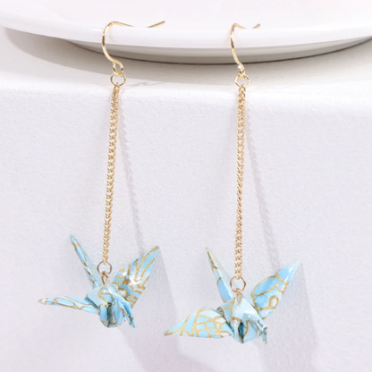 Japanese Origami Crane Earrings
