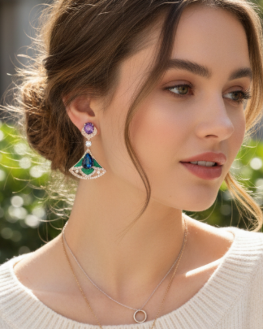 Elly Vert Fan Earrings