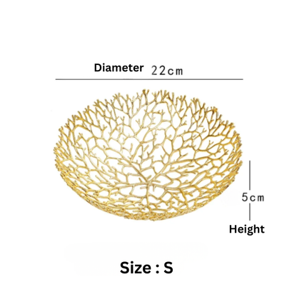 Gold Lattice Fruit Bowl