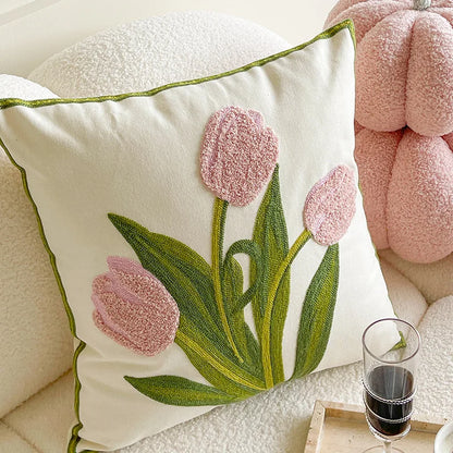 Pink Pumpkin Plush & Tulip Cushion Covers Collection