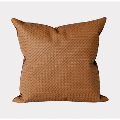 Woven Textured Leather Cushion Cover