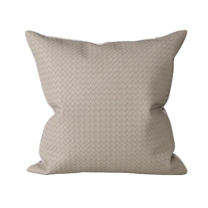Woven Textured Leather Cushion Cover