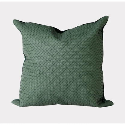 Woven Textured Leather Cushion Cover