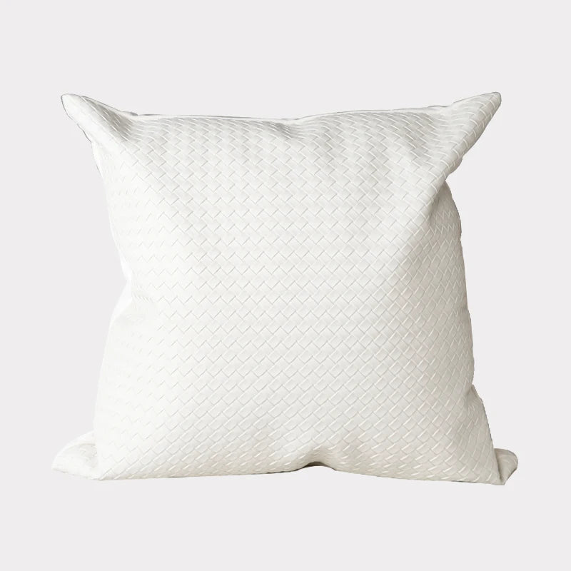 Woven Textured Leather Cushion Cover
