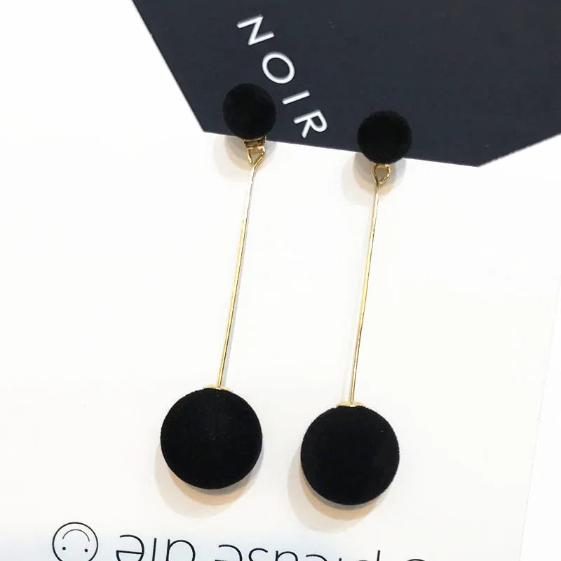 Faux Fur Pom Pom  Earrings