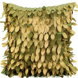 Textured Leaves Cushion Cover