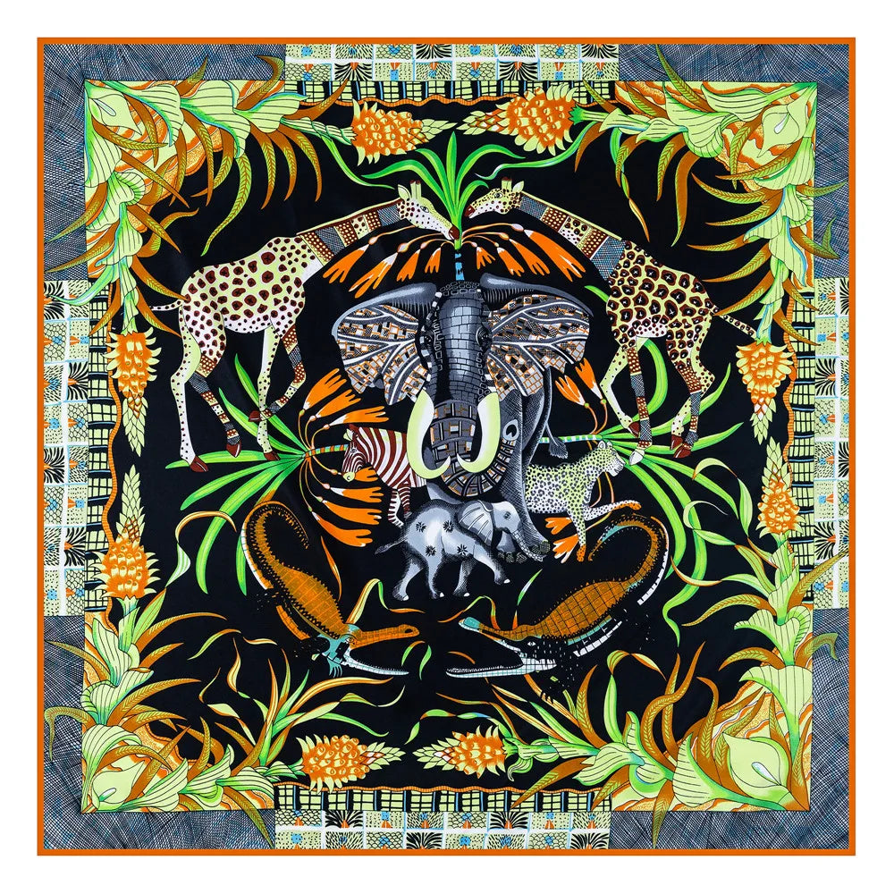 African Safari Silk Scarf (90cm x 90cm)