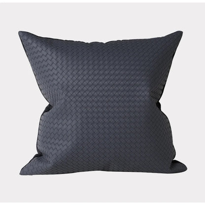 Woven Textured Leather Cushion Cover