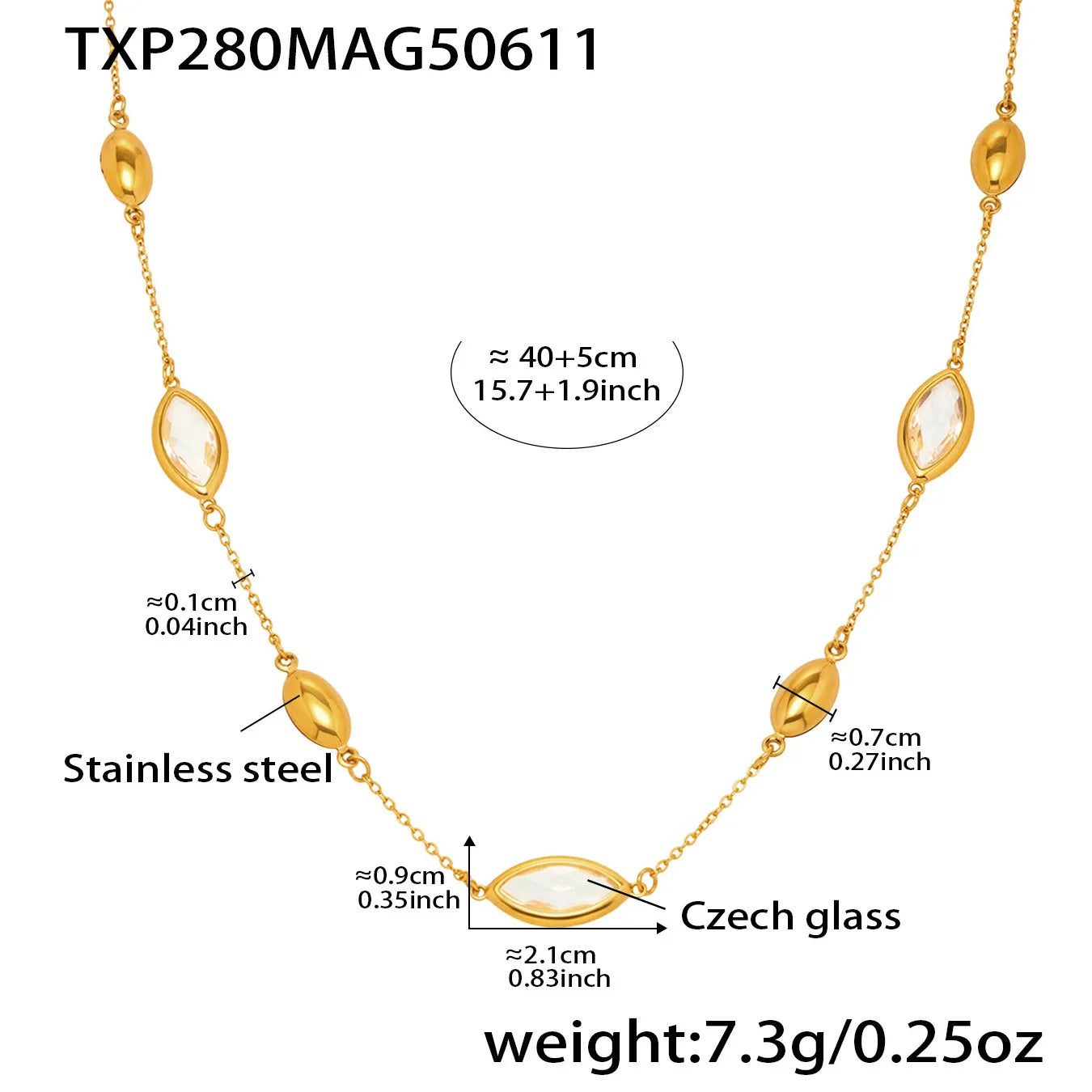 Celine Almond Rainbow Necklace