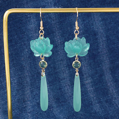 Lian Ice Lotus Drop Earrings