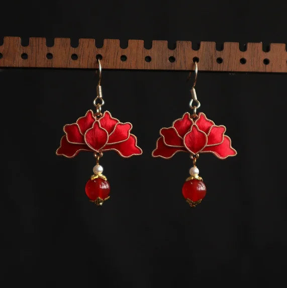 Silk Lotus Earrings